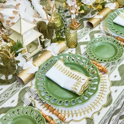 White & Gold Laurel Placemats (Set of 4)
