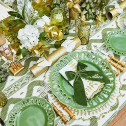 White & Gold Laurel Placemats (Set of 4)