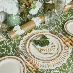 White & Gold Laurel Placemats & Napkins (Set of 4)