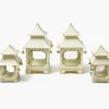 White & Gold Pagoda Lantern Set