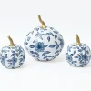 White Chinoiserie Tole Pumpkin Family