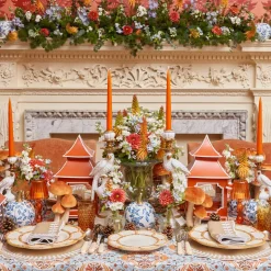 White Chinoiserie Tole Pumpkin Family