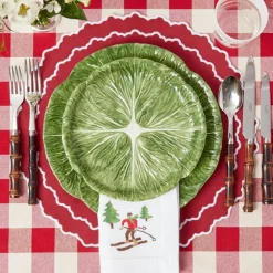 White Embroidered Skier Napkins (Set of 4)