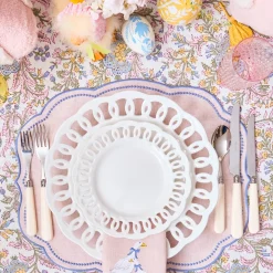 White Lace Dinner & Starter Plates (Set of 8)