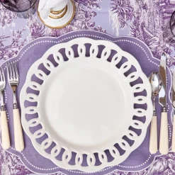 White Lace Dinner & Starter Plates (Set of 8)