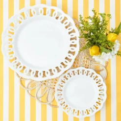 White Lace Dinner & Starter Plates (Set of 8)