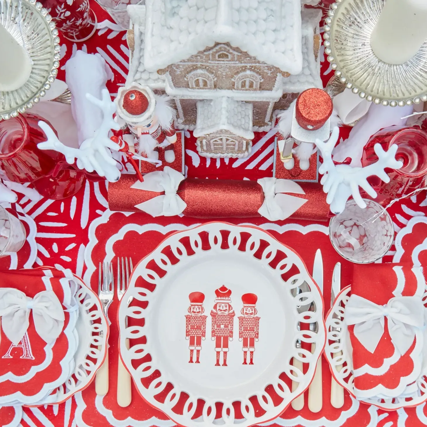 White Lace Nutcracker Dinner Plates (Set of 4)