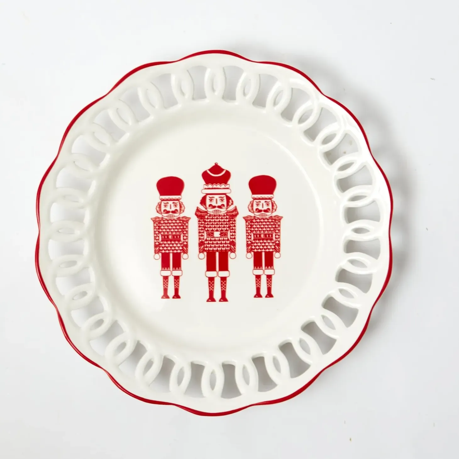 White Lace Nutcracker Dinner Plates (Set of 4)