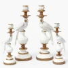 White Parrot Candle Holder Set