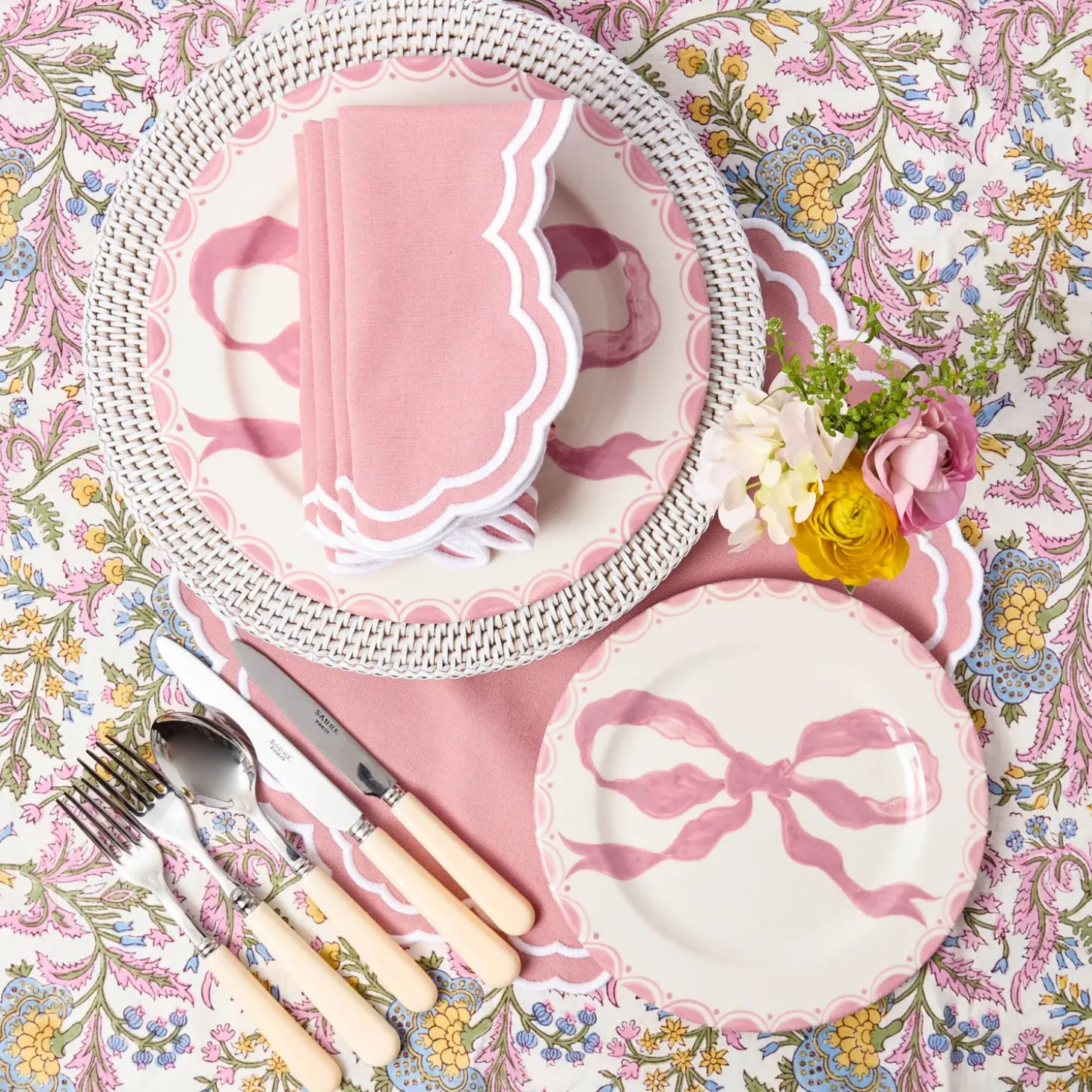 White Rattan Charger Plates (Set of 4)
