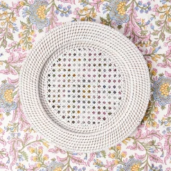 White Rattan Charger Plates (Set of 4)