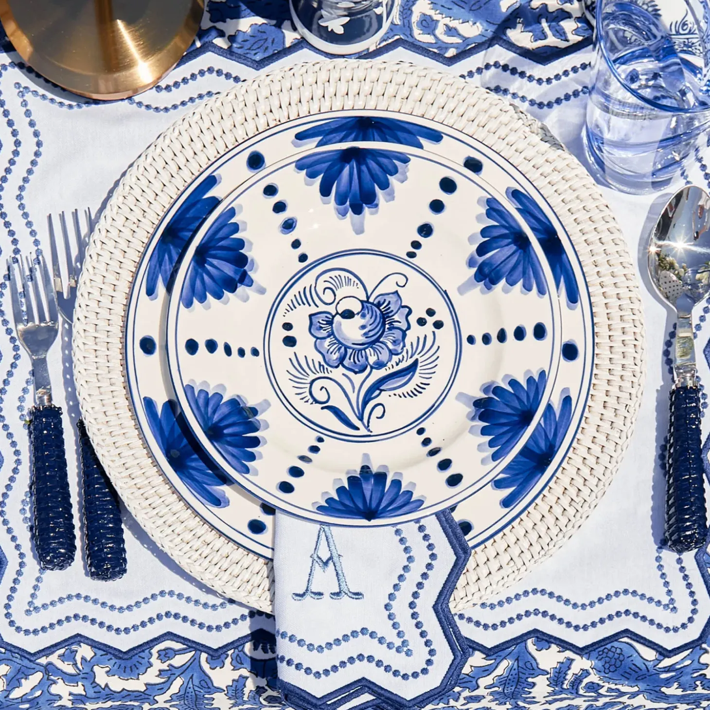 White Rattan Charger Plates (Set of 4)