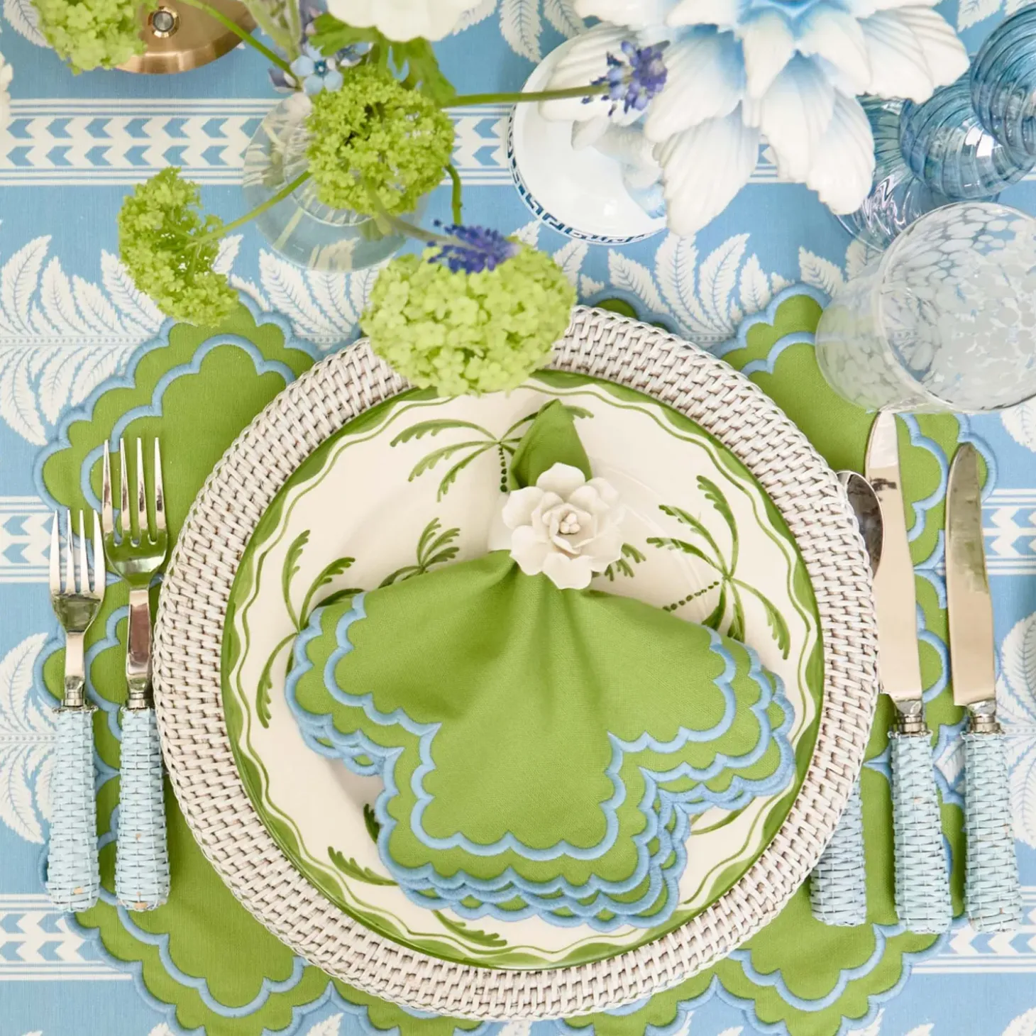 White Rattan Charger Plates (Set of 4)