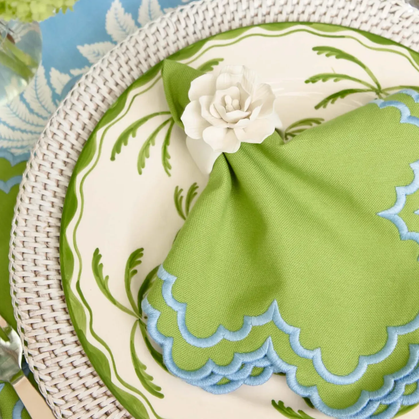 White Rattan Charger Plates (Set of 4)