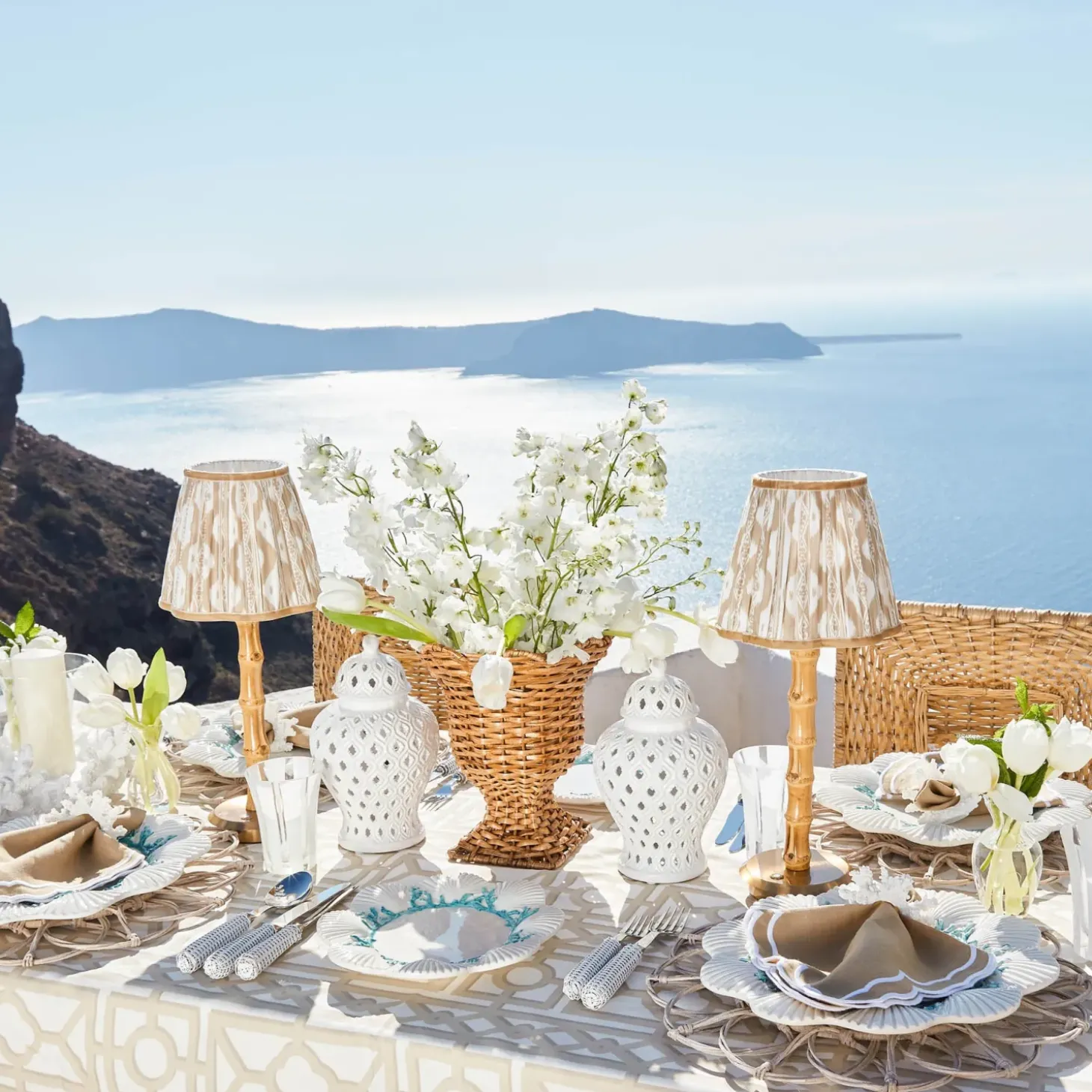 White Rattan Cutlery (5 Piece)