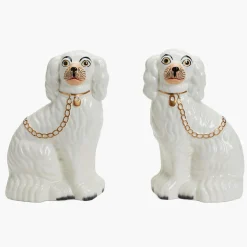White Staffordshire Dogs (Pair)