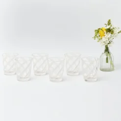 White Swirl Outdoor Glasses (Set of 6)