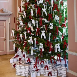 White Velvet Christmas Tree Bows (Set of 6)