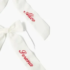 White Velvet Christmas Tree Bows (Set of 6)